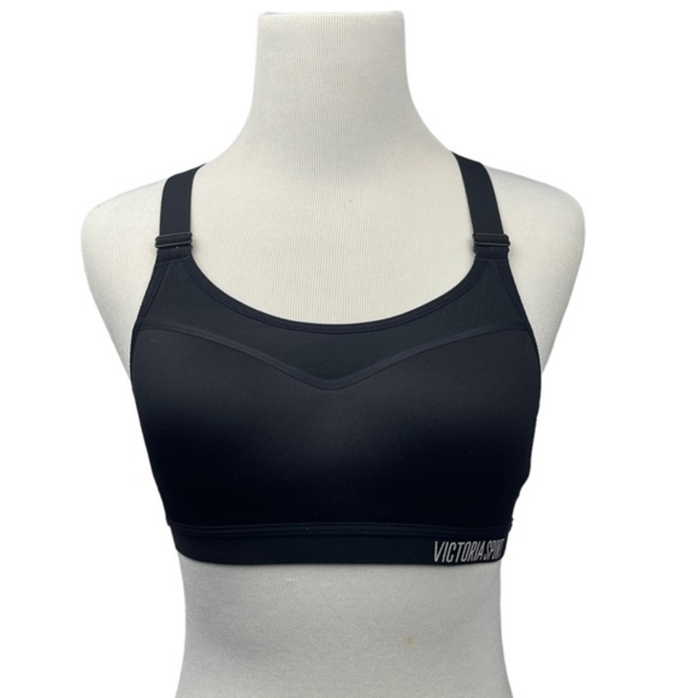 Victoria's Secret VSX Black Racerback Sports Bra Women's Size 32B